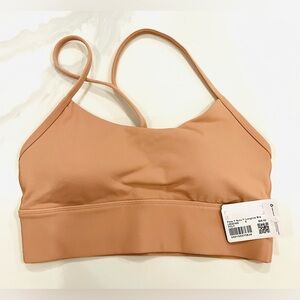 Lululemon Flow Y Nulu Longline Bra Pink Clay Size 6 NWT